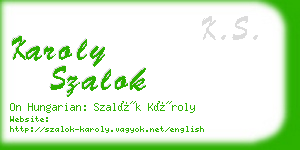 karoly szalok business card